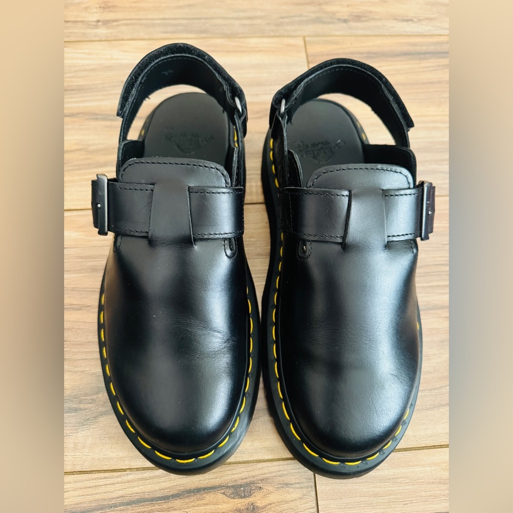Dr Martens Jorge II Black Leather M 7 W 8 Slingback Mules
